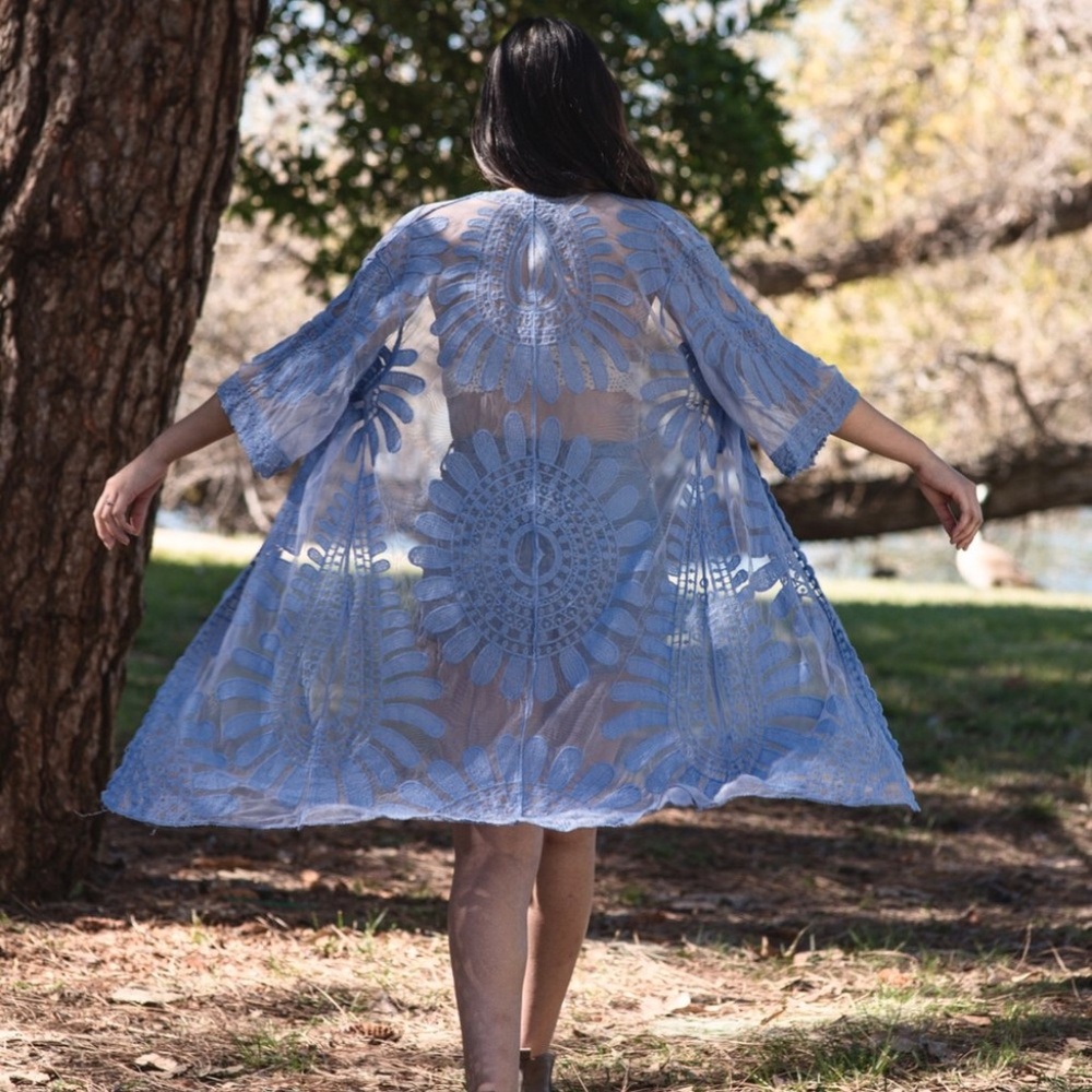 Best Seller ⭐️ Embroidered Lace Kimono - Picture 1 of 5